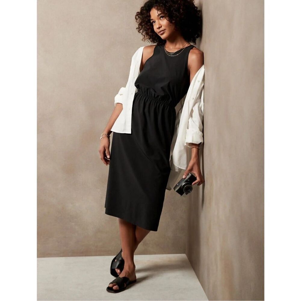 Banana Republic Racer Back Active Airstretch Midi Dress Size L Tall